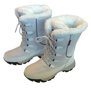 New Hobibear Snow Booties US Womens Size 8.5 White & Grey Boot.